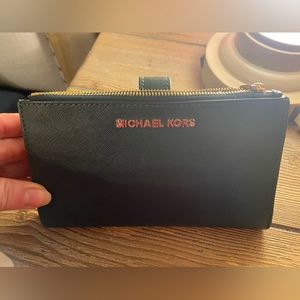 Michael Kors Adele Leather Wallet in deep green